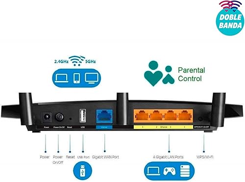 Miniatura 7 de TP-Link AC1200 Gigabit Smart WiFi Router - 5GHz Gigabit Dual Band Wireless Internet Router, Supports Guest WiFi, Black