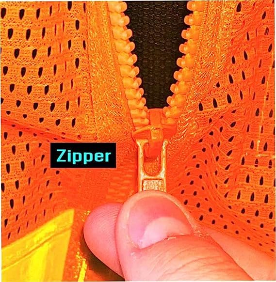 BANNA NYCTA Style OrangeContractor High Visibility Reflective Safety Vest with Zipper & Pocket (X-Large)