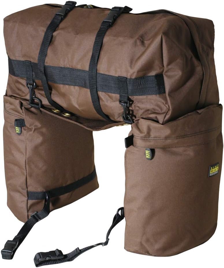 TrailMax Original Saddlebags for Horse Trail Riding with Detachable Cantle Bag, 600-denier Machine Washable, Weather/UV Resistant PVC-Backed Polyester, Brown