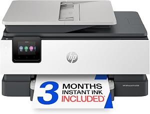 HP Office Jet Pro 8135 Wirelss All in One Color Inkjet Printer, Print, Scan, Copy, ADF, Duplex Printing Best-for-Home Office, 3 Month Instant Ink Trial Included, AI-Enabled (C2VK1A)