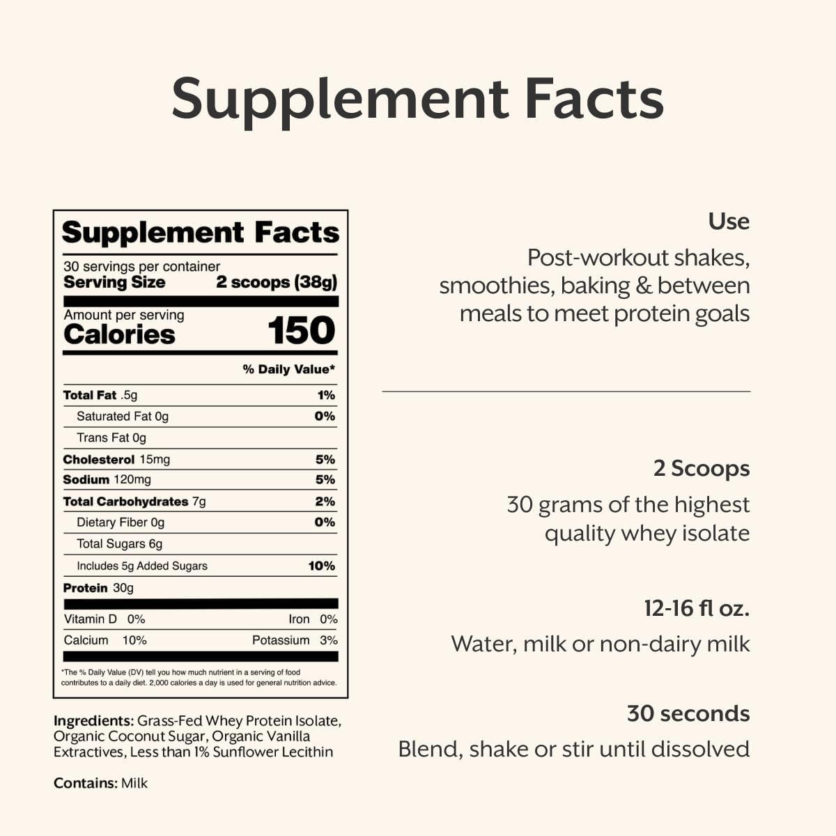ProMix Nutrition Whey Protein Isolate Powder, Vanilla - Grass-Fed - ­Post Workout Fitness & Nutrition Shakes, Smoothies, Baking & Cooking Recipes - Gluten-Free & Keto-Friendly - 2.5 Pound (Pack of 1)