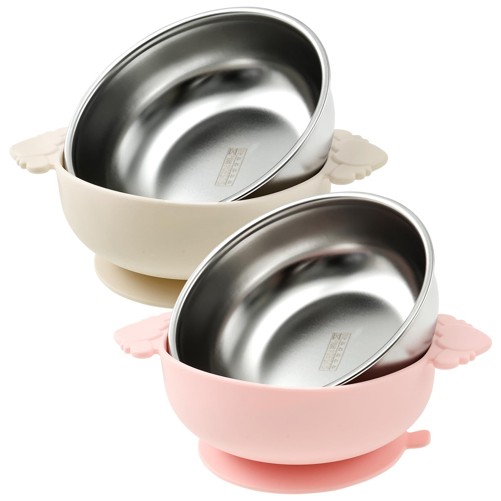 Praktische Baby-Schalen Mit Saugnapf - 2-teiliges Set Für Unterwegs