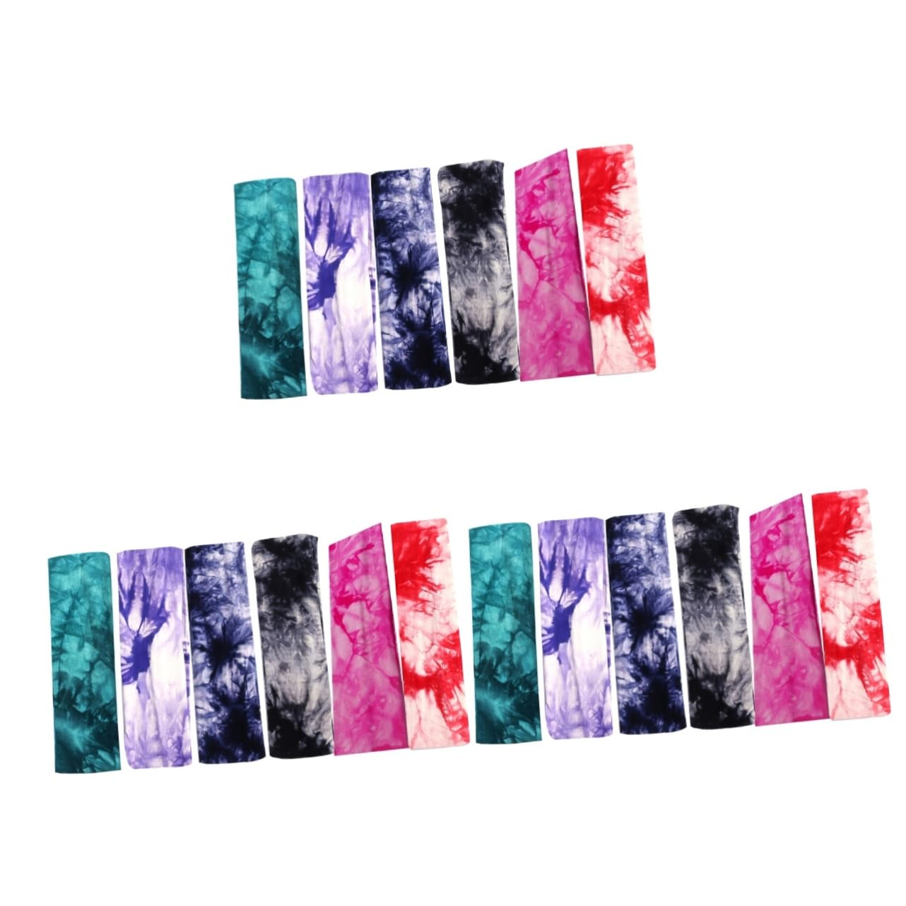 DOITOOL 18stücke Elastische Yoga-haarbänder Mit Schweißabsorbierender Funktion Bunte Tie-dye-designs Für Sport Und Fitness Schnelltrocknend Und Tragbar