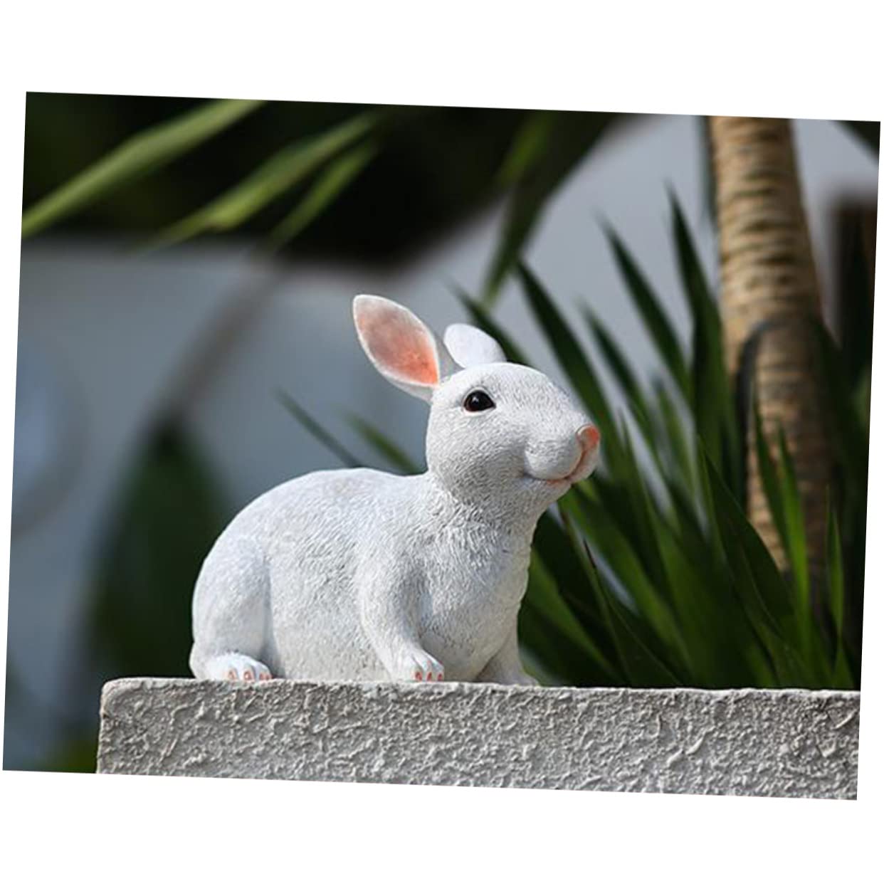 Cabilock Decorazione Coniglio in Resina Bianco Facile da Pulire per Giardino e Balcone Ornamento Delicato e Raffinato per Decorazioni la Casa