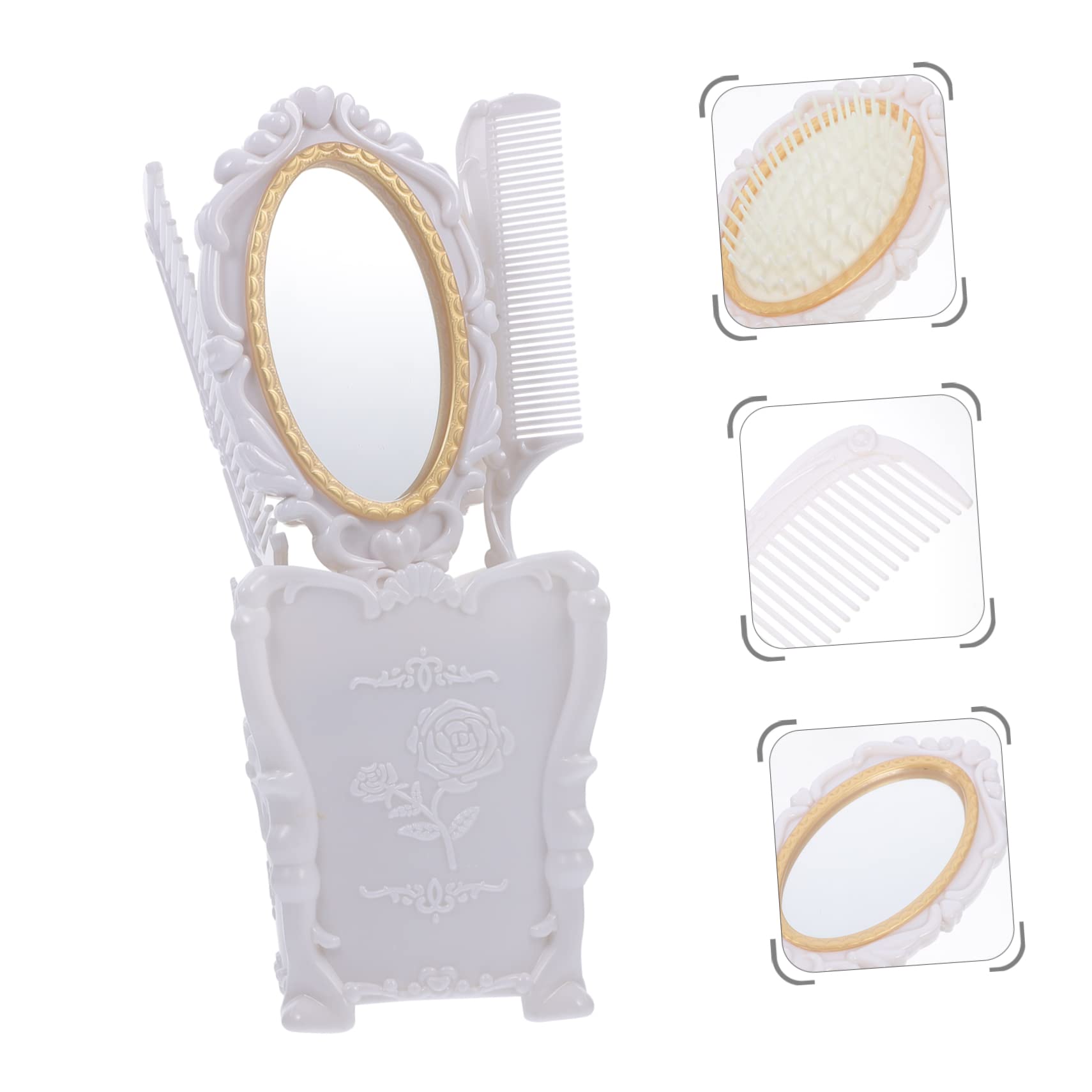 Beaupretty Set Compacto de Plástico Blanco Portátil de Peine Antiestático para Cuidado del Cabello y Adecuado Tipo de Cabello, Adecuado para Obsequio