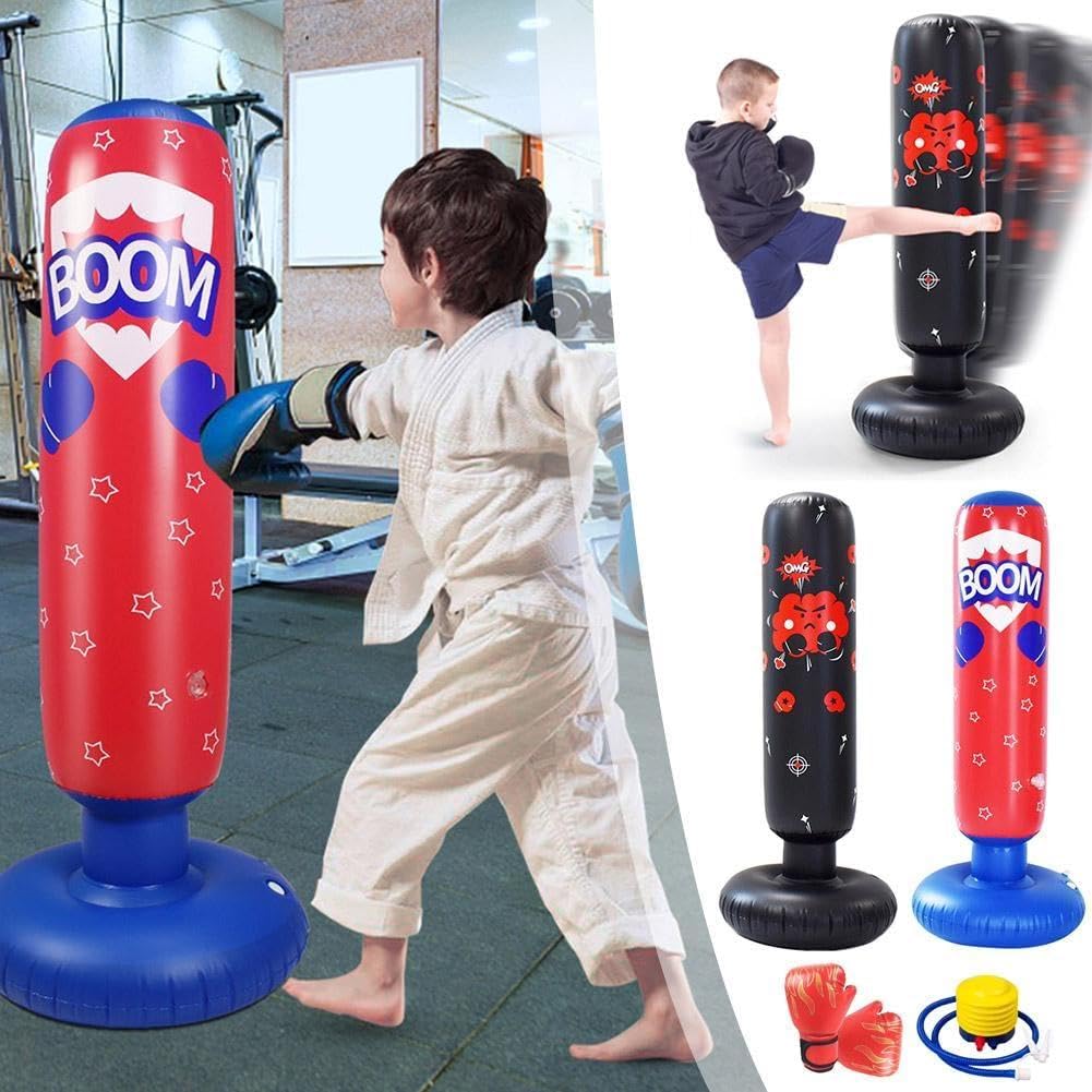 Saco de boxeo para niños 48 pulgadas con guantes inflable