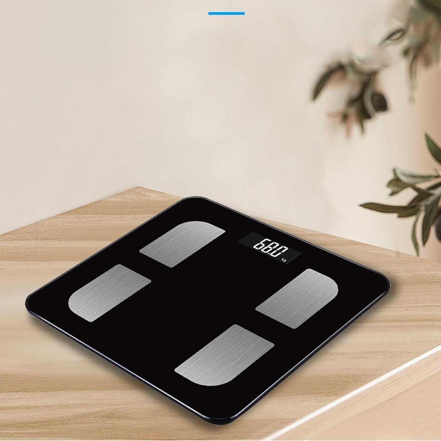 Báscula De Baño Digital Báscula De Baño con Plataforma De Vidrio, Báscula Electrónica De Peso, Báscula De Grasa Saludable, Multifunción Control De Peso(Black)