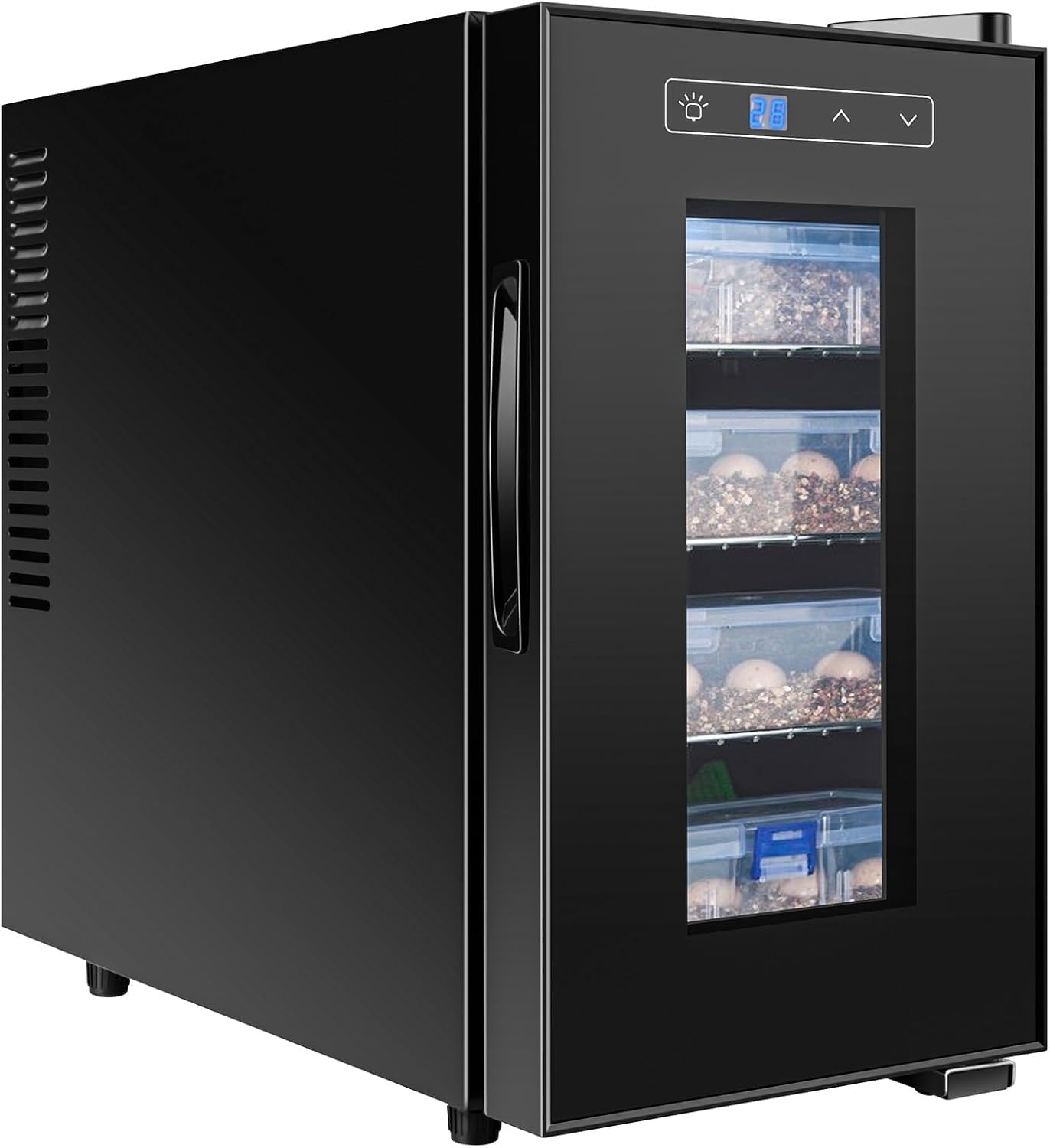 REPTI ZOO Reptile Egg Incubator 23L Small Digital Lab Incubator Cooling and Heating 10−40°C Precise Temperature Control for Turtle Lizard Gecko Snake Reptiles Hatching with UV-Resistant Glass Door