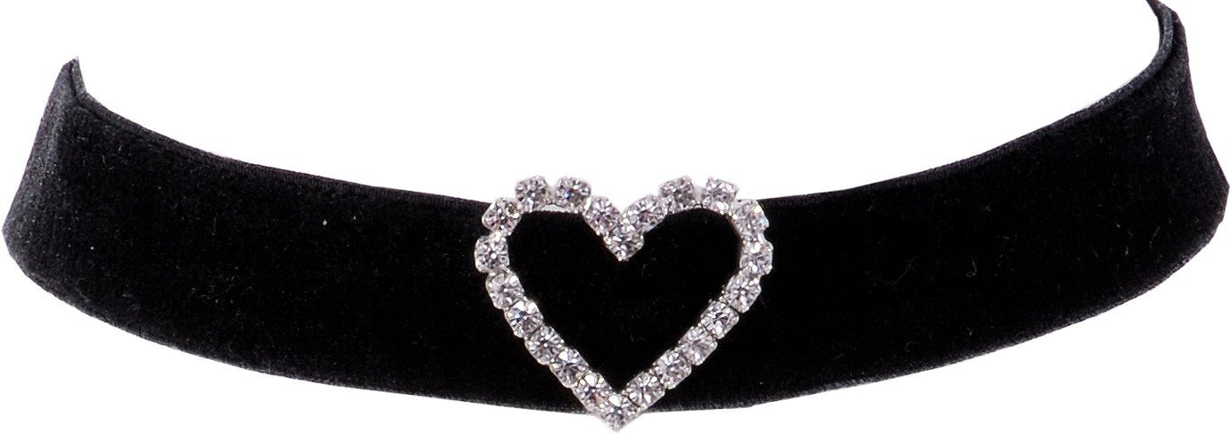 Trachtenschmuck Dirndlschmuck Damen Samtkropfband Tracht Kropfkette Kropfband Dirndlkette - Schwarz Silber