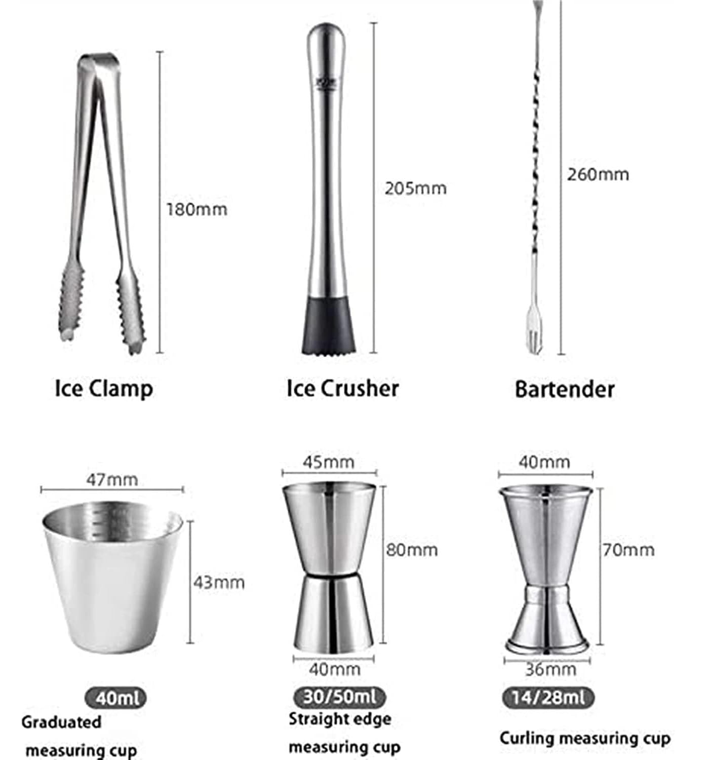 Ensemble de Cocktail Shaker à Cocktail Shaker Kit Kit De Barman en Acier Inoxydable avec Support Cocktail Shaker Bar Set Bar Accessoires Shaker Cocktail Kit Shaker Cocktail Set(750ml)
