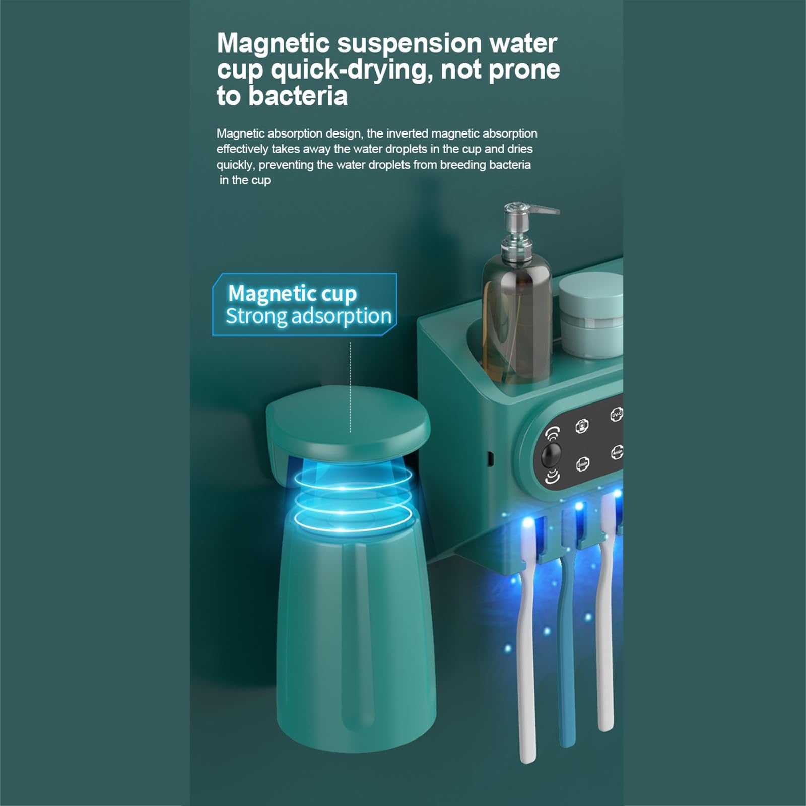 Estante para desinfección de cepillos de dientes Estante para cepillos de dientes montado en la pared Esterilización inteligente Estante para cepillos de dientes