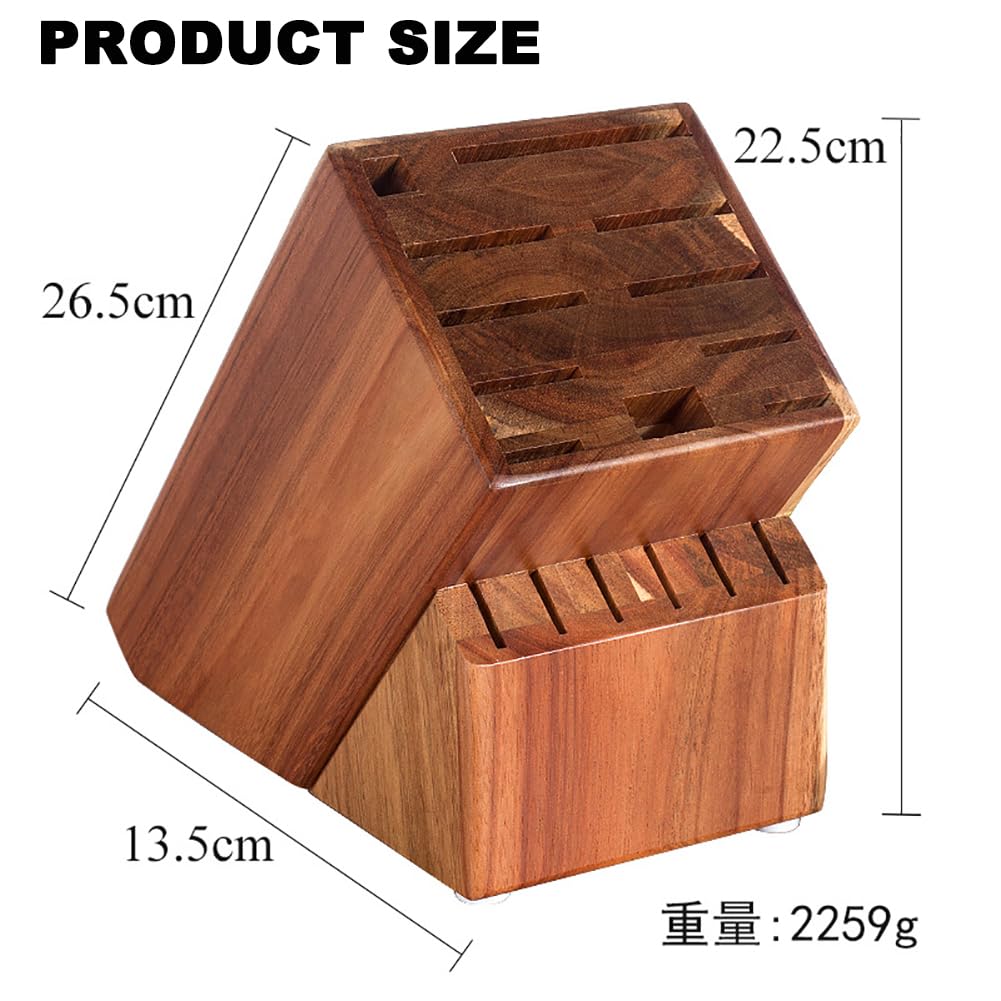 Portacuchillas Universal De Madera, Extra Grande, Portacuchillas De Dos Capas, Con Capacidad Para 12 Cuchillos, Con Orificios De Ventilación, Portacuchillas Compacto