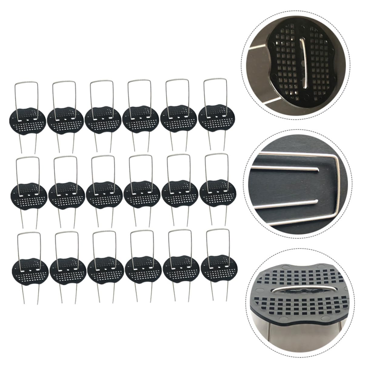 Piquets de Jardinage en U Galvanisé 50 Pièces pour Membrane de Jardin Noir