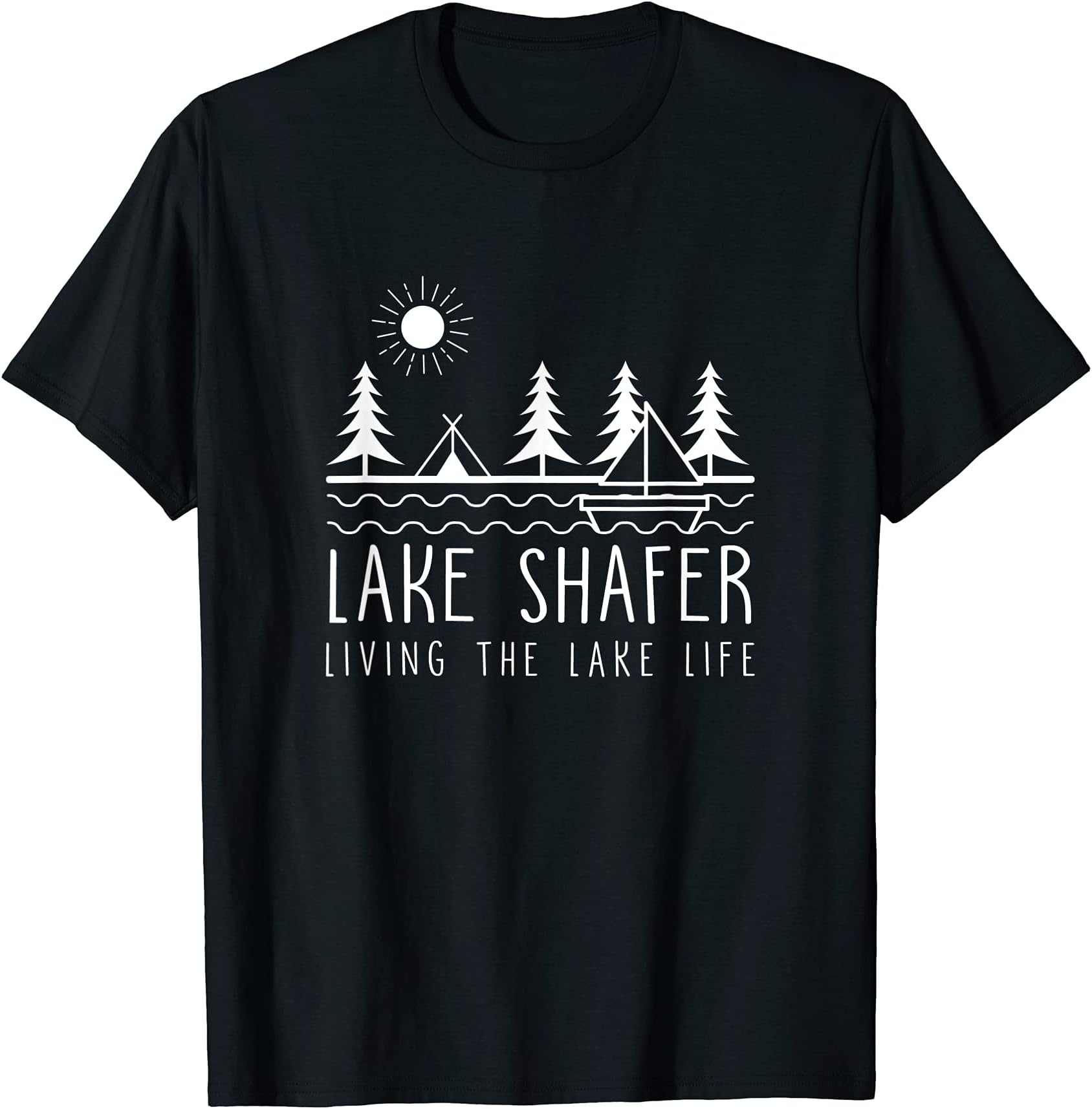 Living the Lake Life Lake Shafer Kayaking Indiana Kayak T-Shirt