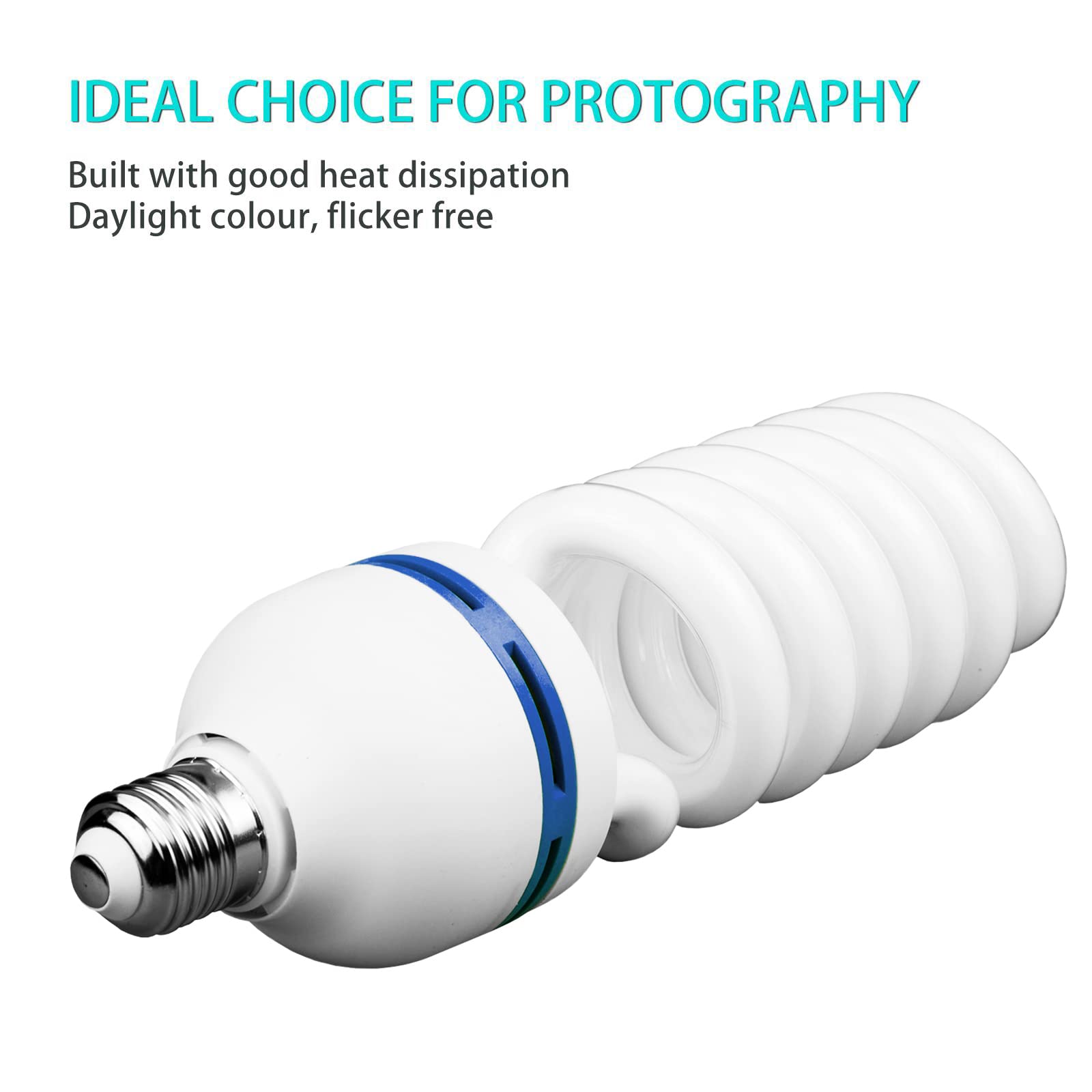2x Fotografia Bianco luce diurna E27 Lampadine 55S = 150W 5500K una Coppia