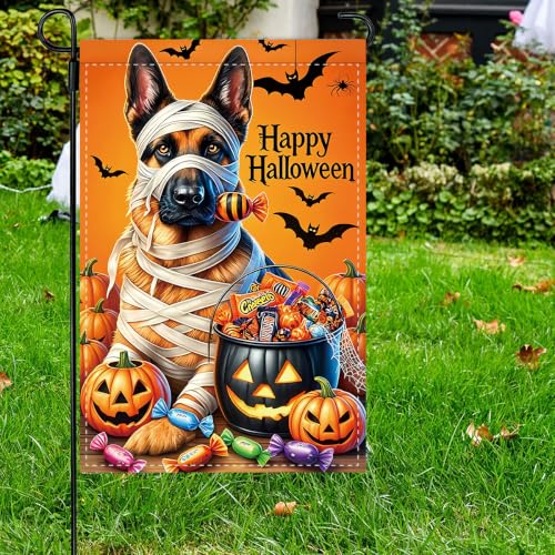 NHBTC Happy Halloween German Shepherd Dog Garden Flag 12x18 Lawn Yard Decor - image 5