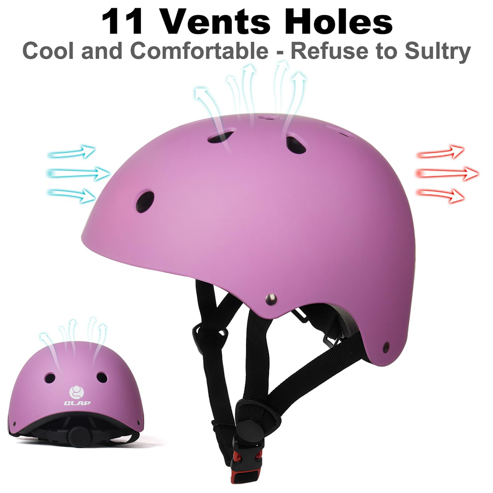 Glaf Casco de bicicleta para niños de 2 a 8 años, multideporte, ajustable, ligero, 4 tamaños para niños pequeños