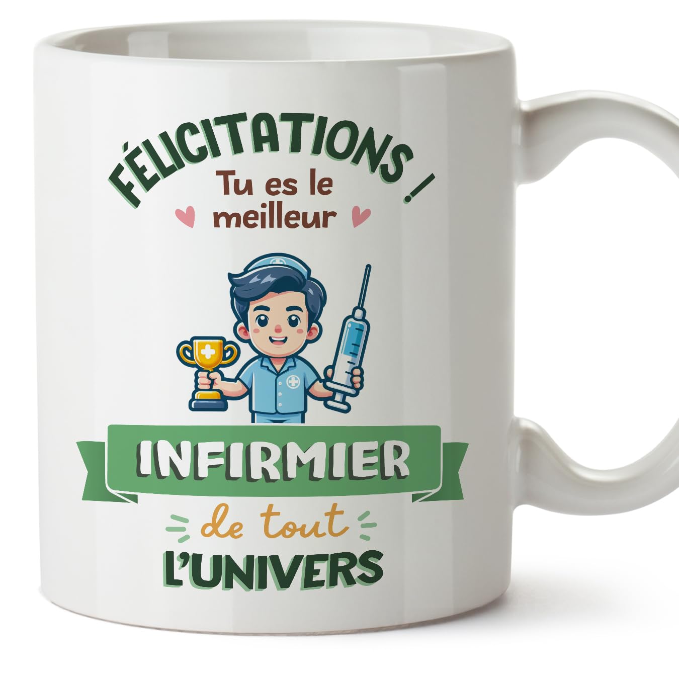 MUGFFINS Nurse Man Mug - in French - Meilleur Univers Trophée - Funny Gift for Colleagues - Ceramic 11oz Mug — image 1
