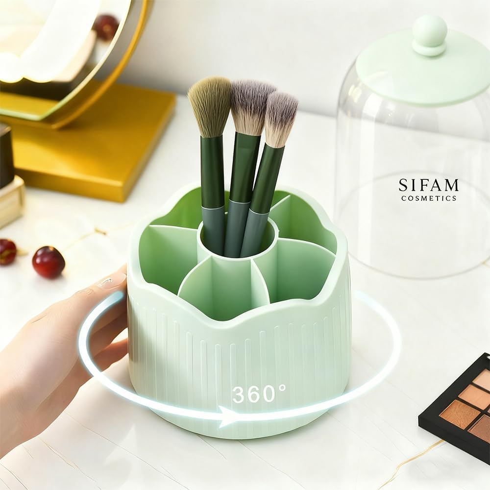 Sifam Elegant 360° Makeup Brush Organiser with Dustproof Cover (GREEN) 61PlcLfdw9L. AC SL1000