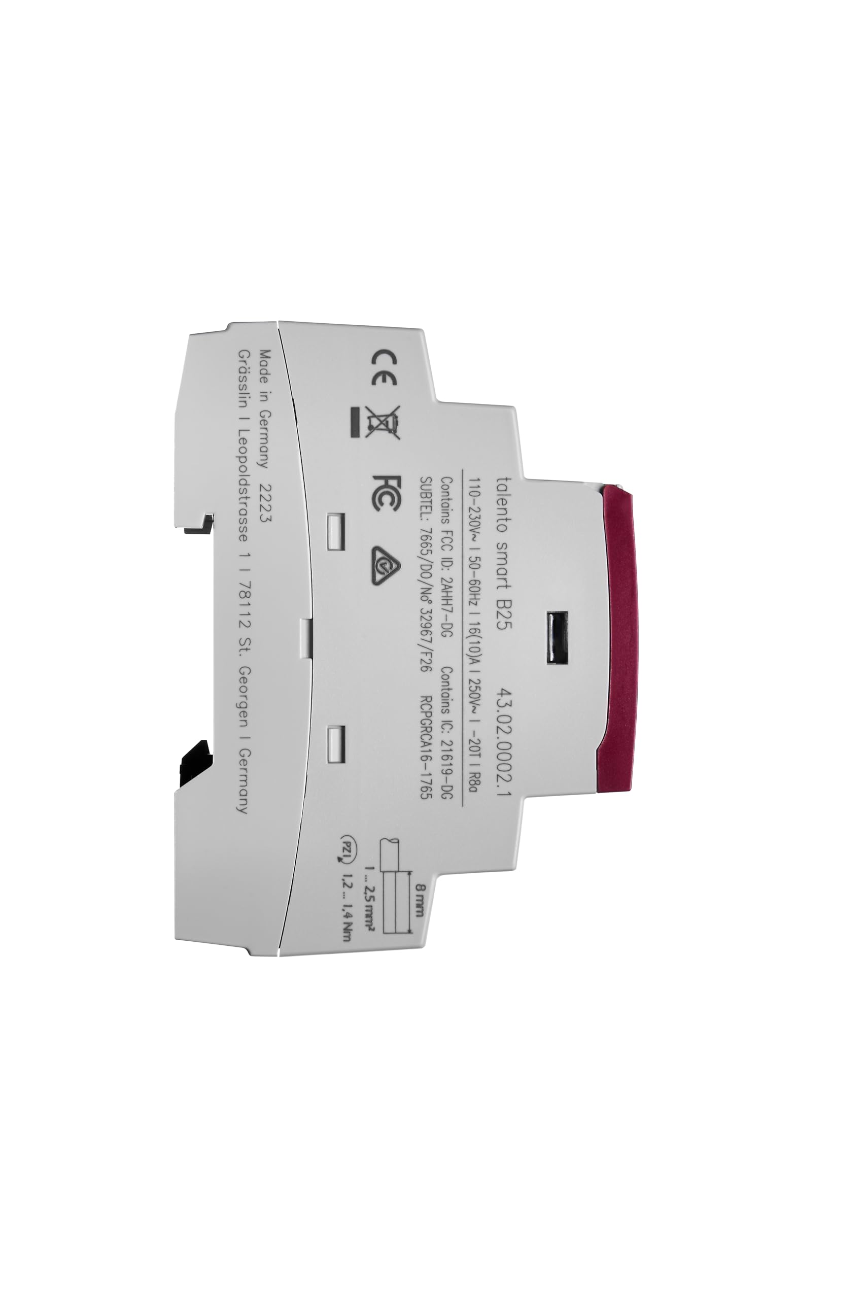 43.02.0002.1 talento smart B25 2-Kanal Zeitschaltuhr digital App | Bluetooth/App, 2 TE, DIN-Schiene/Hutschiene, 100 Speicherplätze, Wochen-/Jahresprogramm, LED 600 W, 8 Jahre Gangreserve