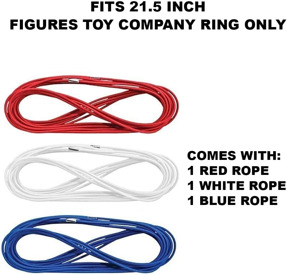 Figures Toy Company Red, White & Blue Ring Ropes for Large 21.5 x 21.5 Inch Wrestling Action Figure Rings (Ropes Only)