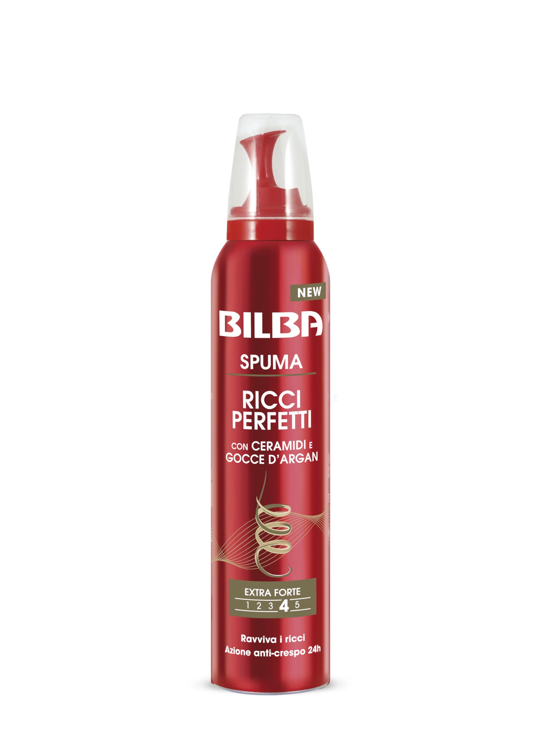 Bilba, Spuma con Germe Di Grano - Schiuma Capelli Ricci Perfetti con Ceramidi e Gocce d'Argan - Formula Professionale a Tenuta Extra Forte - Ravviva i Ricci con Azione Anticrespo per 24 h - 200 ml