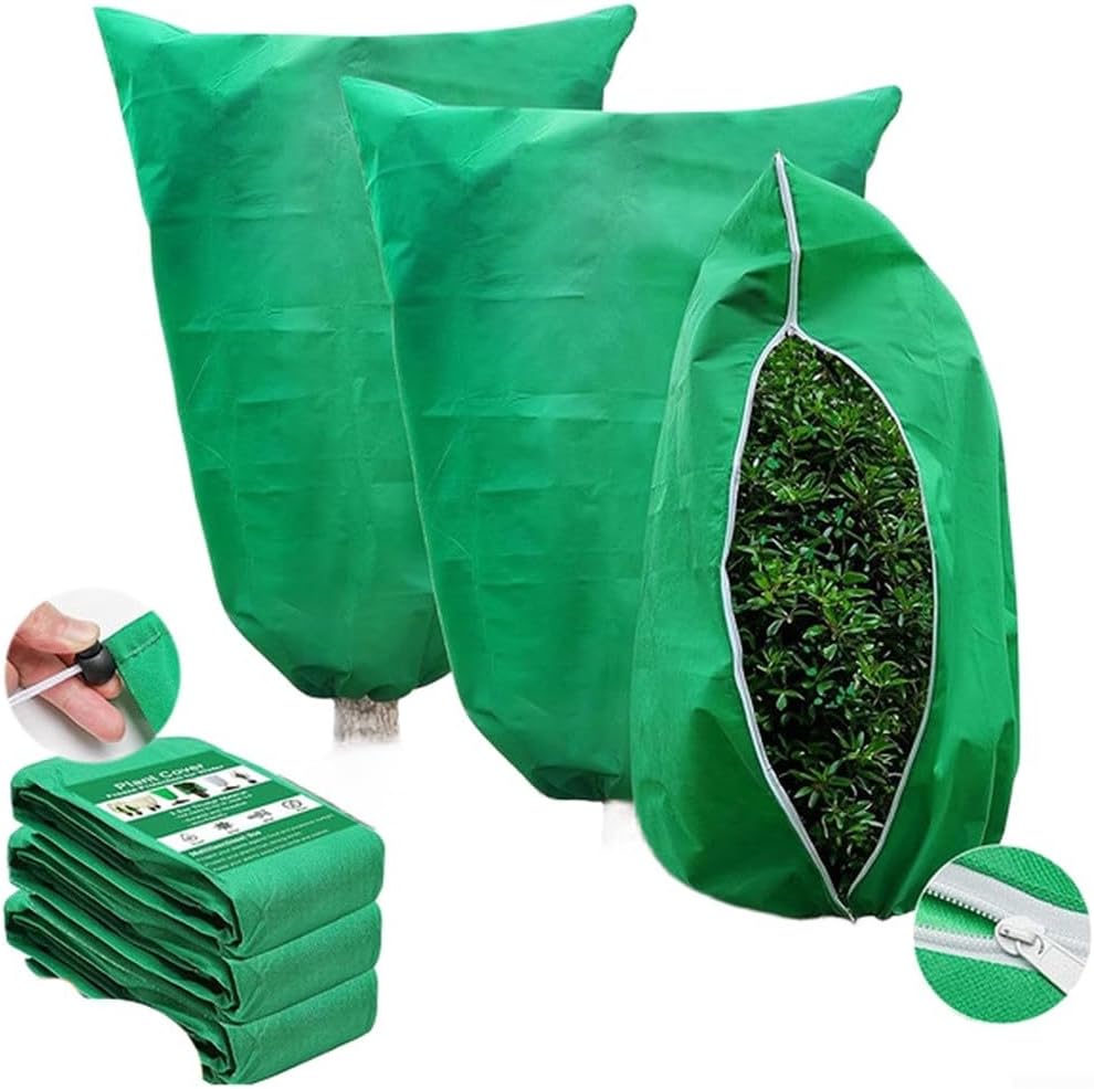 Plant Covers Freeze Protection Freeze Protection Tree Covers with Zipper Drawstring Plant Covers Reusable Breathable Non Woven Fabric Outdoor Frost Blanket Large Trees Potted Plants(Green 300*300cm)