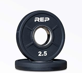 REP Fitness Urethane Coated Tri-Grip Olympic Barbell Weights - Sold in Pairs