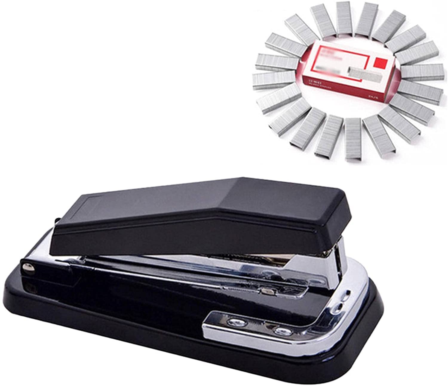 Cucitrice per Casa Ufficio 360 GRADIT Rotante PLACILER Head Desktop Staplerwith Staples Sharp Chiselfor Office School Home Accessori per Scrivania(C)