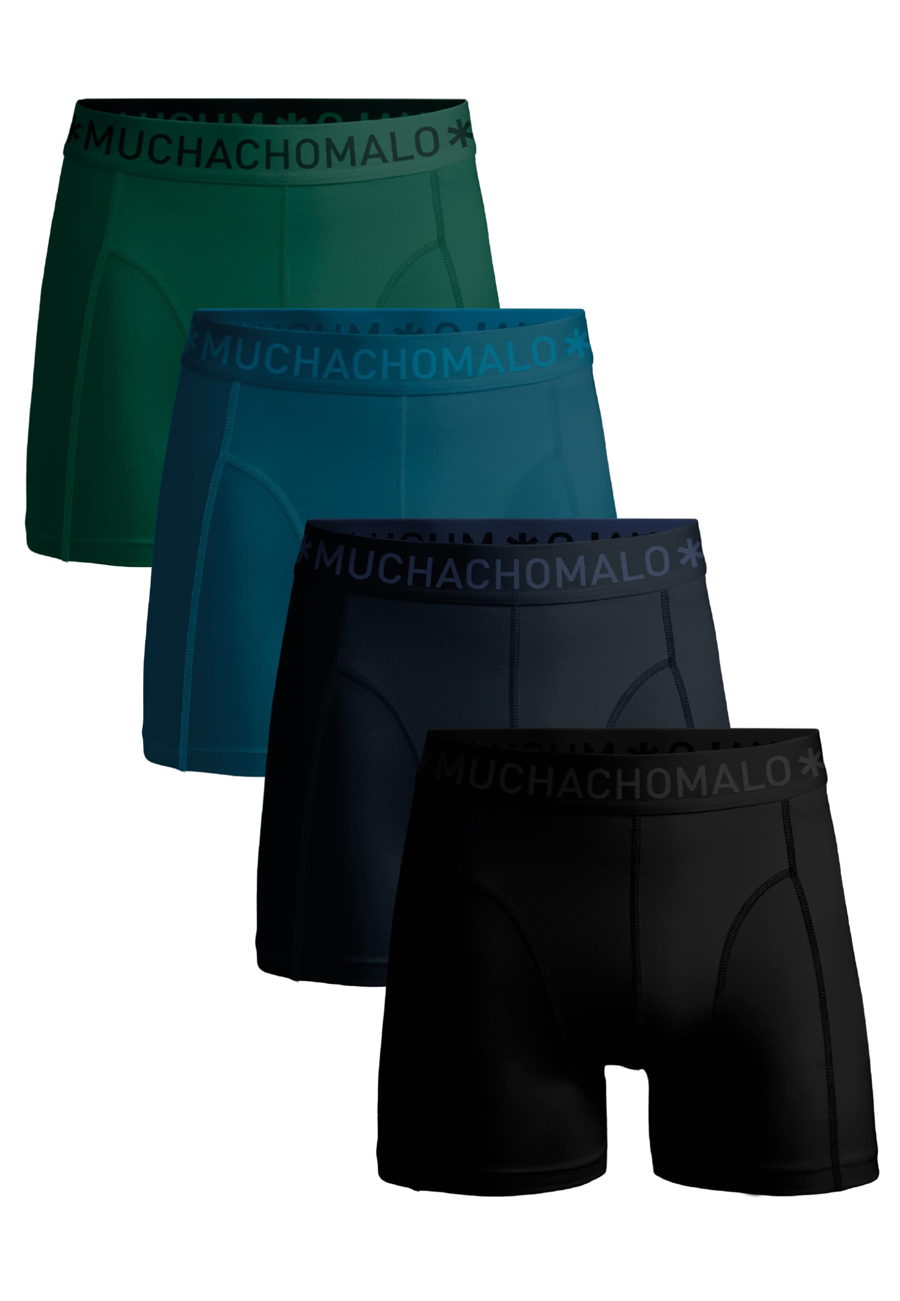 Muchachomalo Boxer da uomo, tinta unita, biancheria intima da uomo, confezione multipla, confezione da 4 pezzi, boxer Solid con vestibilità classica, con elastico in vita