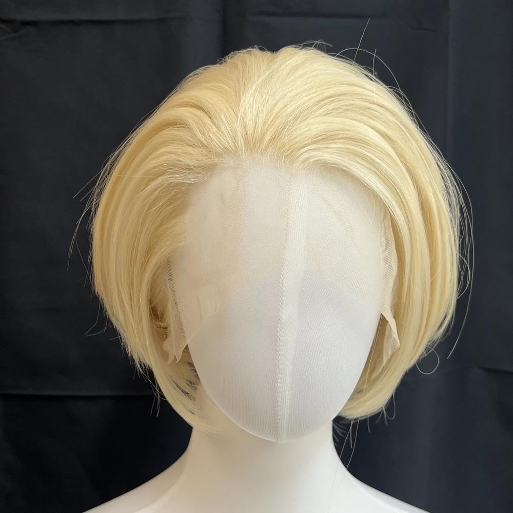 Peluca Encaje Dorado Corto Peluca Con Malla Frontal 13x4 Cm Línea Pelo Natural Para Hombre Peluca Cosplay Seda Alta Temperatura Para Niño(Light brown)