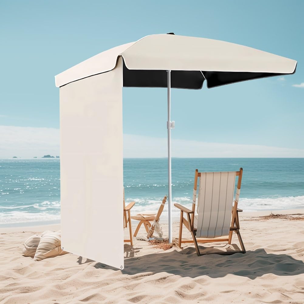 160 x 160 cm Kwadratowy Parasol Ogrodowy z Zasłony Boczne Mały Przenośny Parasol Ogrodowy Wodoodporny UPF 50+ na Plażę Taras Kemping