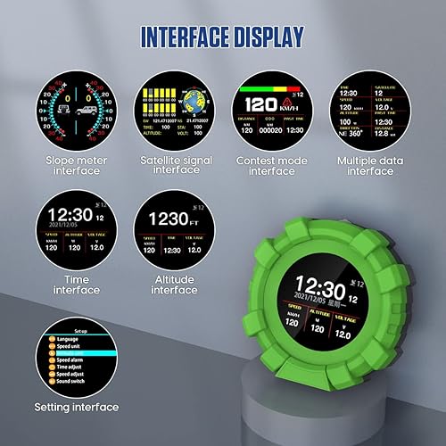 Miniatura 3 de MR CARTOOL Medidor de pendiente GPS, inclinómetro digital, velocímetro de coche, pantalla frontal HUD para vehículos todoterreno (M95, M95)