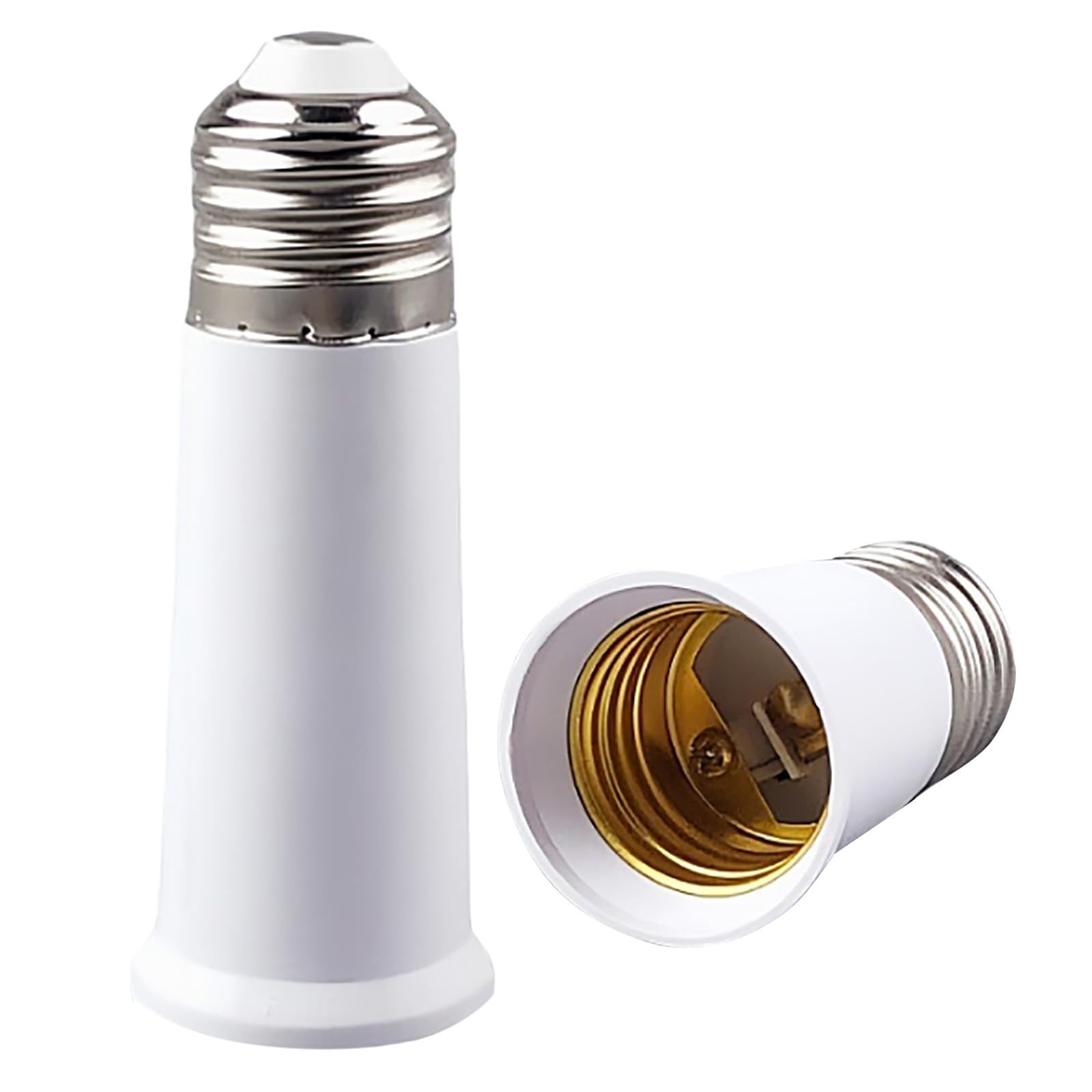 B22 to E27 Socket Converter, Bayonet to Screw Bulb Adaptor, Light Bulb Lamp Holder Socket Converter Bayonet, Ceiling Fan Light Fitting Converters for CFL/Incandescent Bulbs (2, 9.5x4x4 cm)