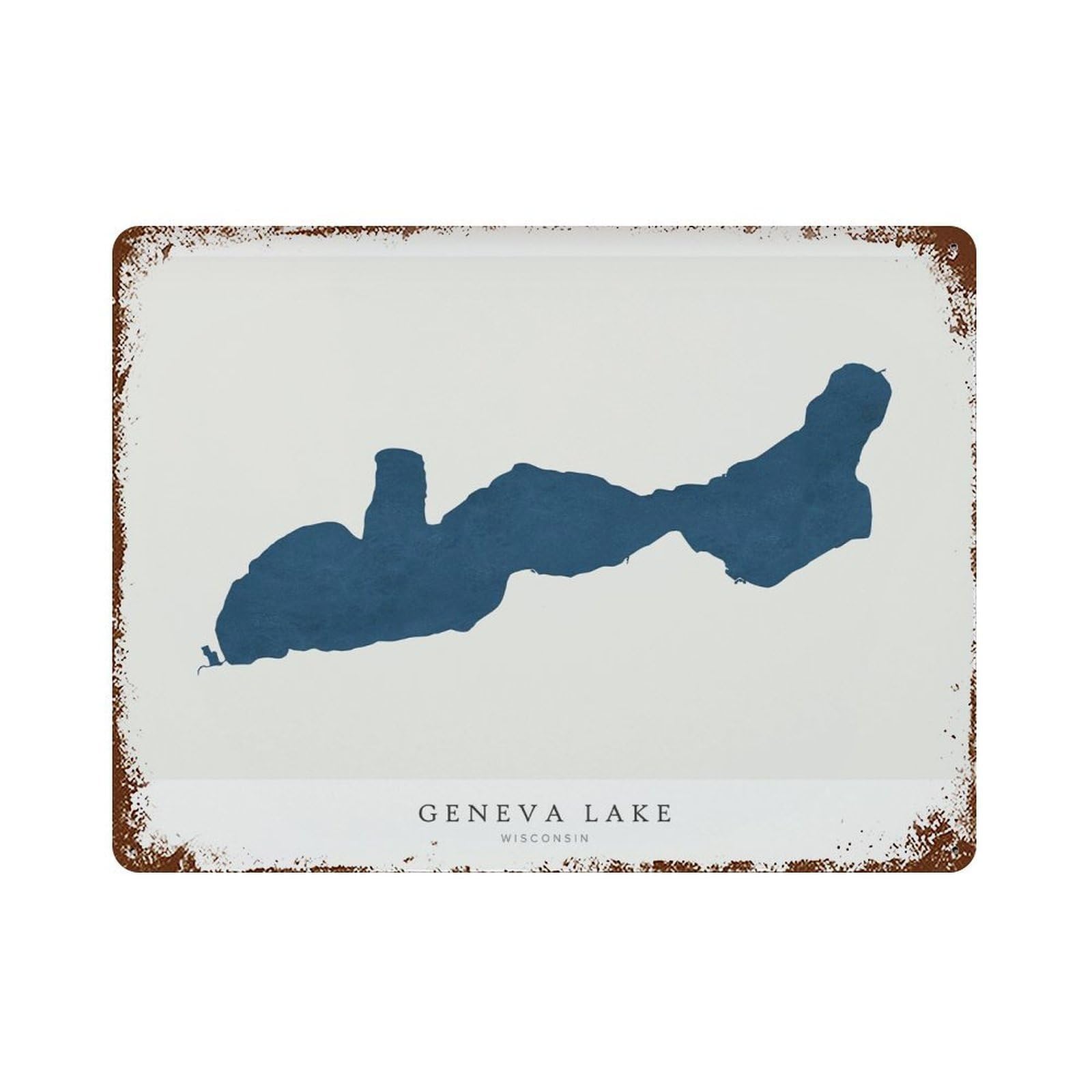 xiaoxiaoshen Geneva Lake Map House Gift Wisconsin (2) Wall Decor Art Metal Tin Poster Modern Home Decor Art Home Bar Shop Decorations Vintage Sign 30x40cm