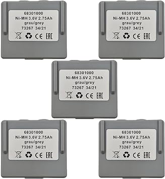 5-Pcs 3.6V 68301000 68300900 2750mAh Rechargeable Ni-MH Battery for HETRONIC Remote Control 3.6 Volt, 2.75Ah, Rechargeable