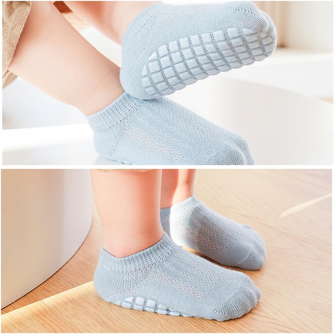 5 Pairs Non-Slip Cotton Socks for Babies & Toddlers, Bright Co... - view 5