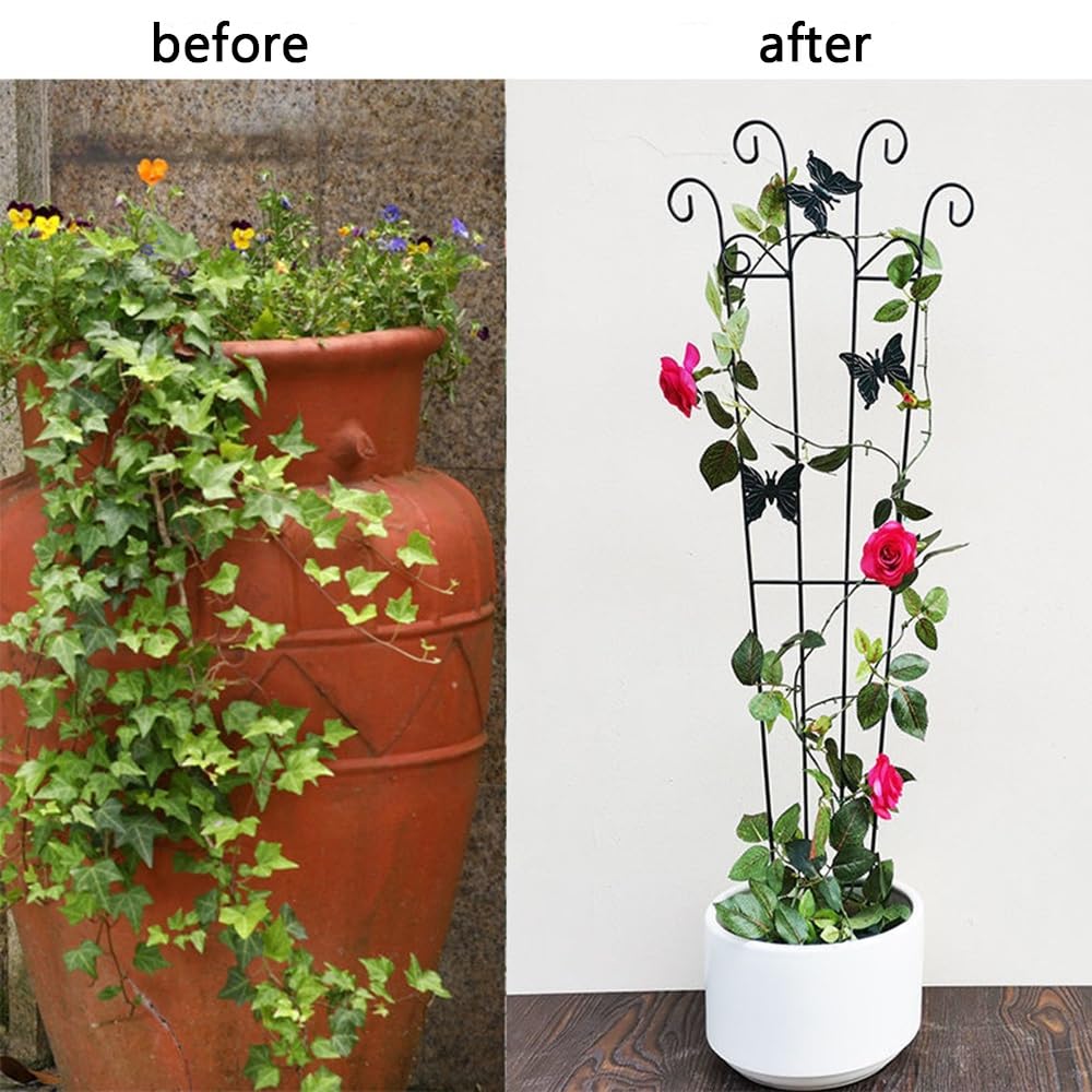 Enrejado De Jardín De 90 CM De Altura para Plantas En Maceta, Enrejado De Metal para Plantas Trepadoras Al Aire Libre E Interior para Plantas De Interior Flor Vides Hiedra(Size:1pcs-90cm/35.4in)