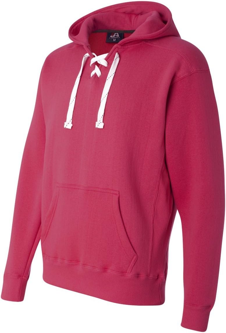 J. America Men's Sports Lace Up Hoodie Sweatshirt, Black, X-Large - Image 3