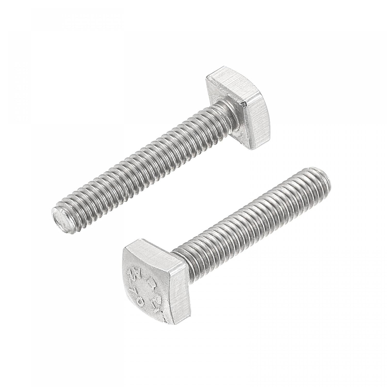 uxcell Square Head Bolt, 2pcs M5x20mm Fully Thread 304 Stainless Steel Grade C Square Machine Screws