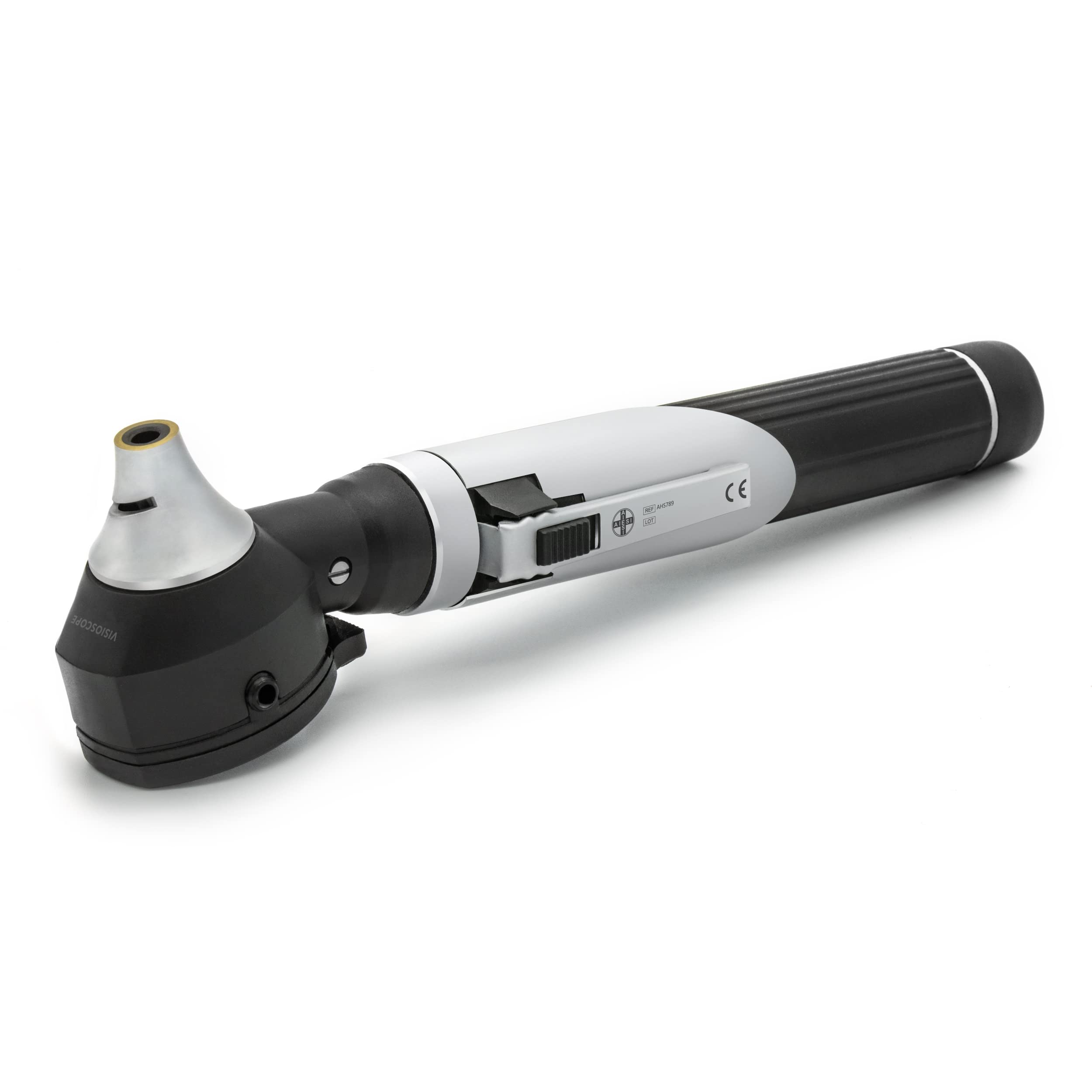 AIESI® Otoscopio medico professionale tascabile a fibre ottiche LED 3V con illuminazione a luce bianca VISIOSCOPE, Lampadina di ricambio, Garanzia Italia 24 mesi
