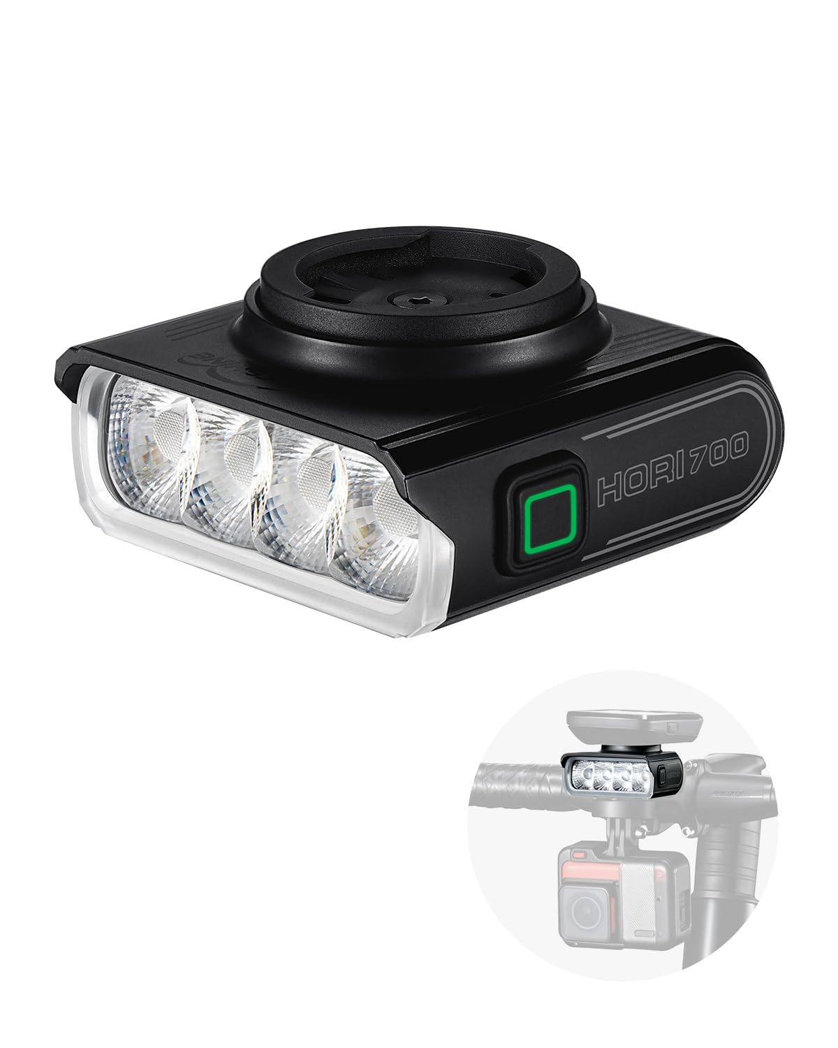 Magicshine Hori 700 Bike Light Compatible with Garmin/Gopro Mount