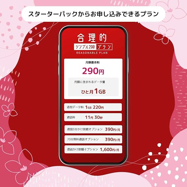 【日本通信SIM】 音声対応:合理的(シンプル290プラン、みんなのプラン、50GBプラン)またはデータ通信専用:(ネットだけプラン)から選んでお申込みいただける新スターターパック NT-ST2-P - 3