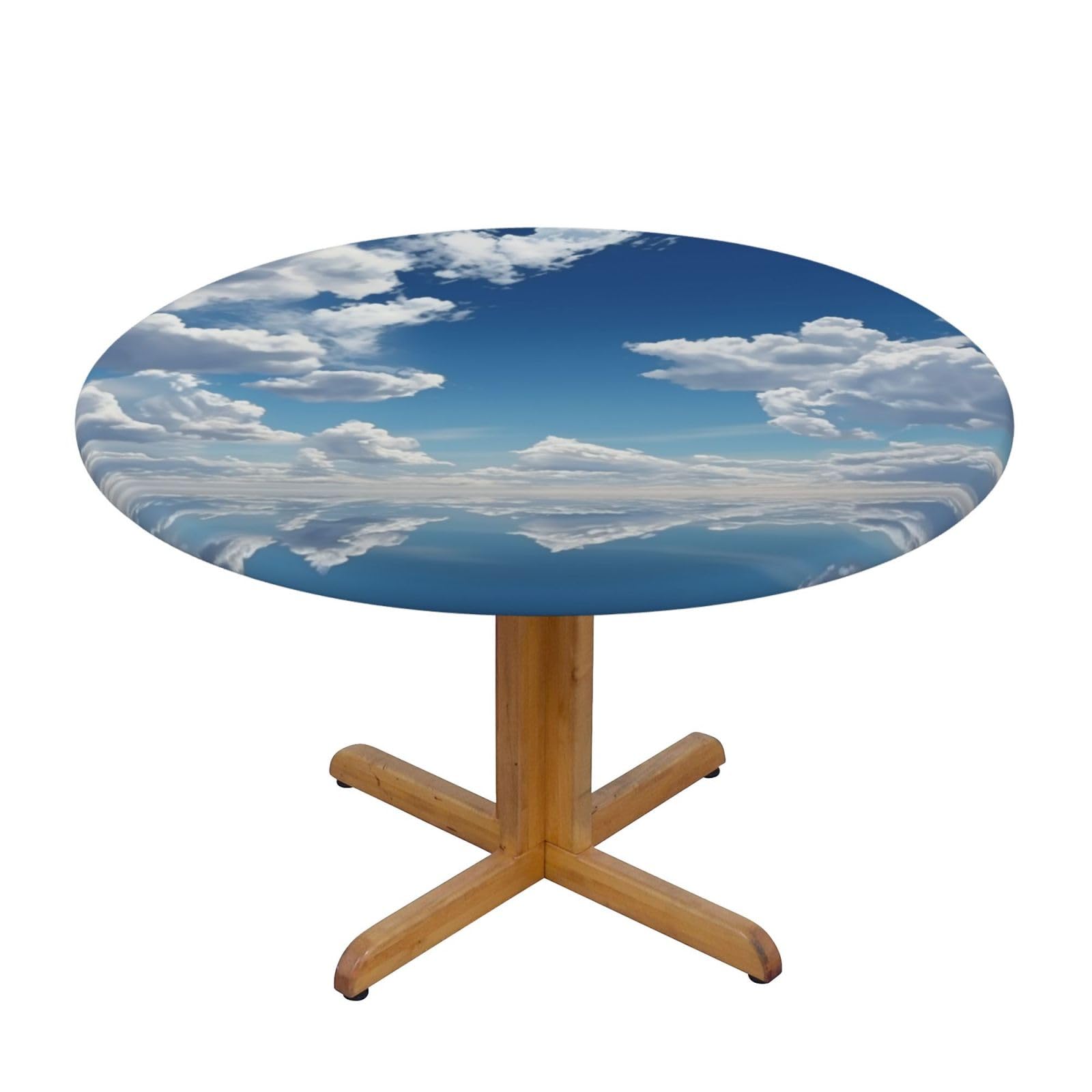 Nappe ronde élastique et imperméable anti-tache pour table de jardin