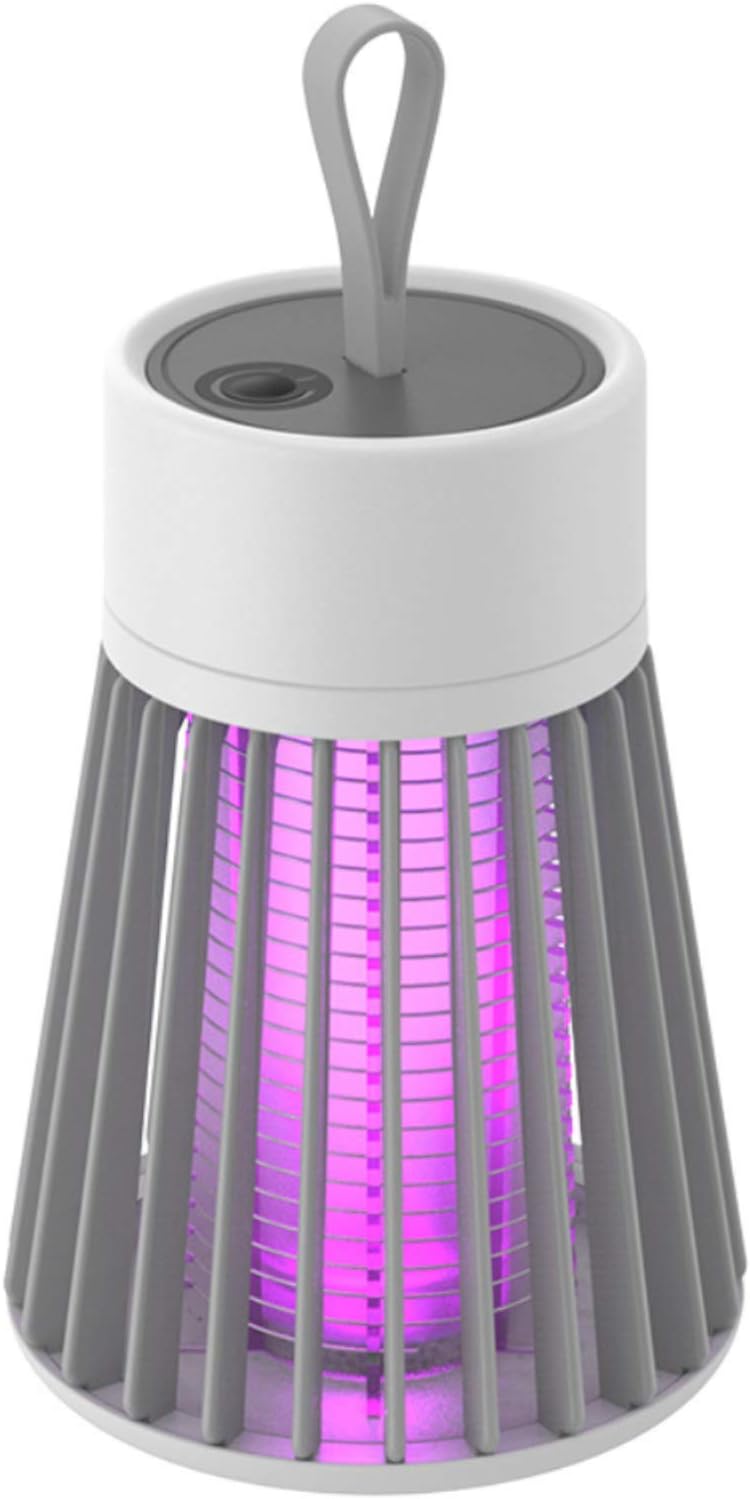 Bug Zapper Outdoor,Mosquito Zapper Indoor Home,Portable Mosquito Repellent Outdoor Patio Mosquito Killer Lamp Insect Light Pest Control Lamp Flying Bug Indoor Outdoor Fly Trap (Gray)