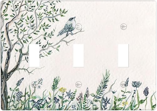 Miniatura 32 de Placas de pared para receptáculo de dispositivo dúplex de 1 banda, cubiertas de toma de corriente azul retro onduladas, cubiertas decorativas para