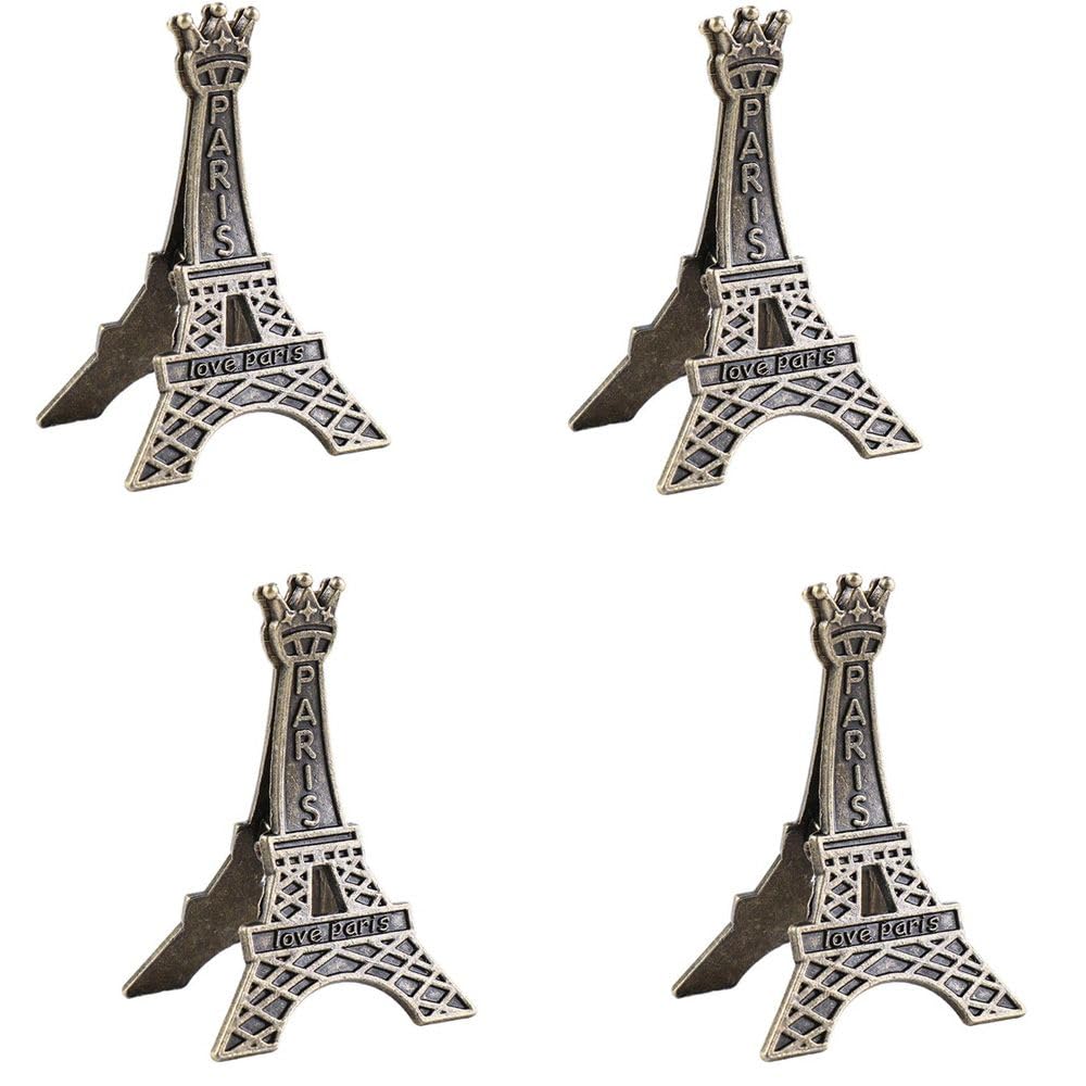 Memo Clip 4PCS Creative Eiffel Tower Shape Metal Memo Paper Clip for Photo Paper Decoration Retro Name Card Picture Clip Holder School Office Supplies
