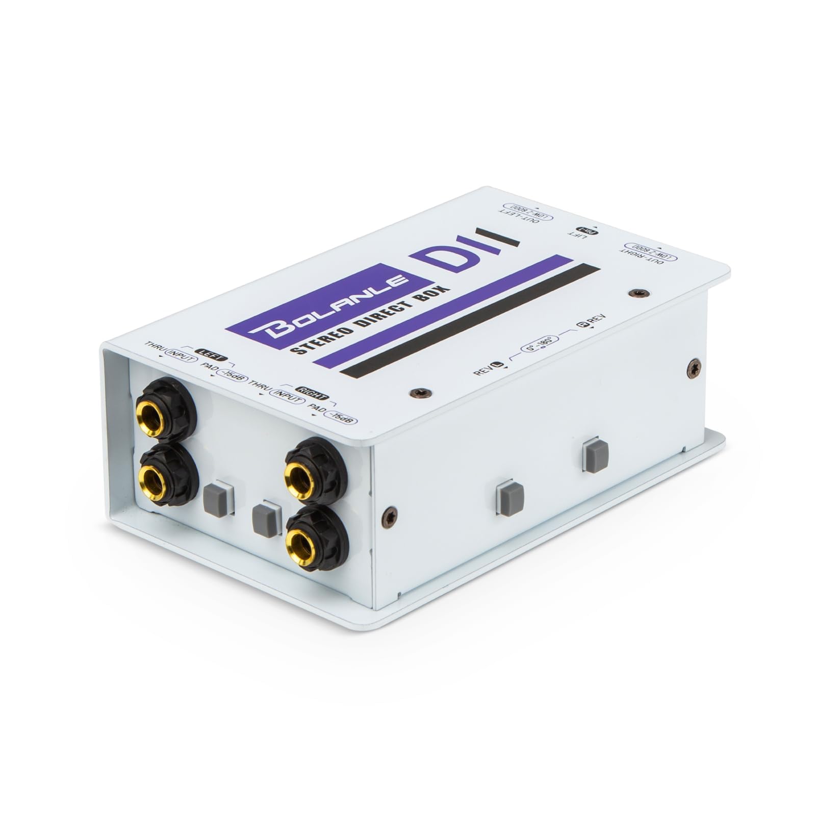 Bolanle D2 Premium Passive Stereo DI Box, 2 Channel Direct Box with -15dB Pad, Ground Lift & Polarity Switch