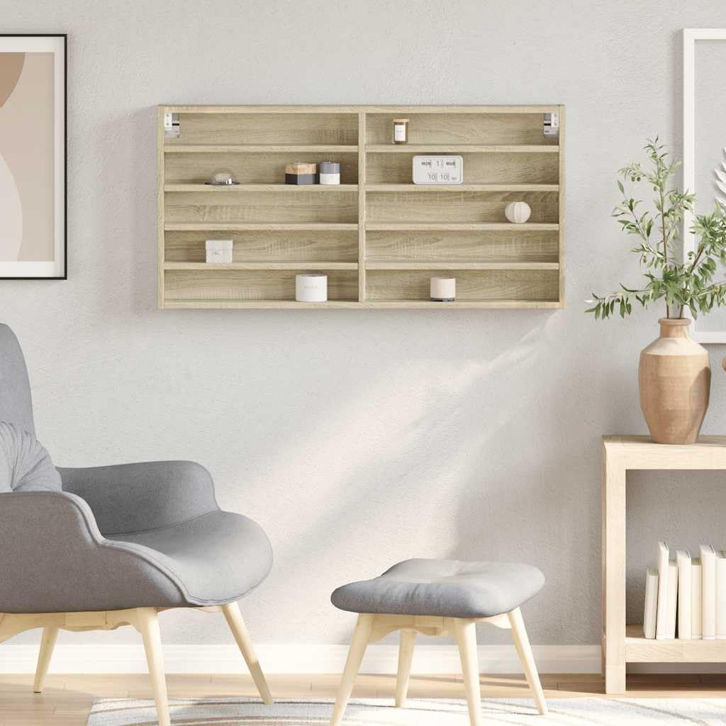 Mobile Vetrina Pensile Rovere Sonoma 100x8,5x50 cm Legno