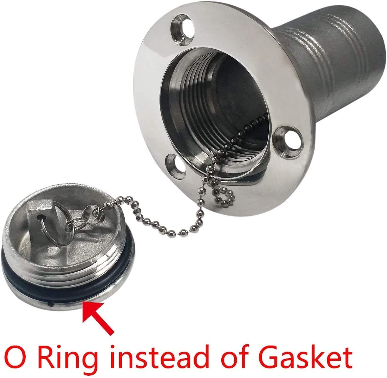 ISURE MARINE 2"(50mm) Boat Fuel Deck Fill/Filler with Keyless Cap 2" Marine Mirror- Polished 316 Stainless Steel Hardware for Boat Yacht Caravan : Sports & Outdoors